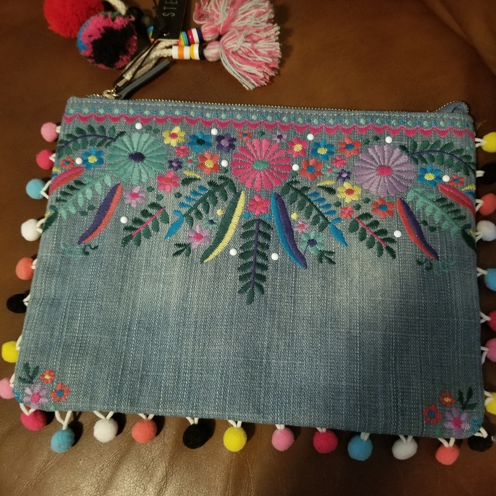 Steve Madden Denim Clutch